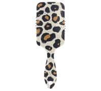 Leopard Skin Brown Print Pattern lindo cepillo para rizos diseñado cabeza masajeador cuero cabelludo para cabello largo con mango ergonómico cepillo anti encrespamiento para cabello
