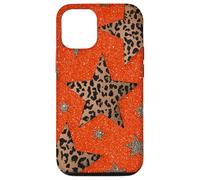 Leopard Star Y2K Estética Naranja Funda Retro Carcasa para iPhone 12/12 Pro