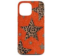 Leopard Star Y2K Estética Naranja Funda Retro Carcasa para iPhone 13 Pro MAX