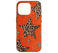Leopard Star Y2K Estética Naranja Funda Retro Carcasa para iPhone 16 Pro