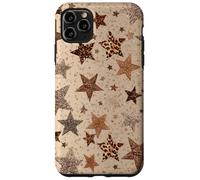 Leopard Star Y2K Funda Móvil Estrellas Marrón Carcasa para iPhone 11 Pro MAX