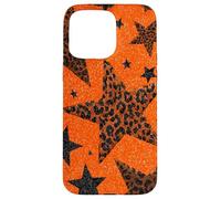 Leopard Star Y2K Naranja Estética Motivo Phone Case Carcasa para iPhone 15 Pro MAX