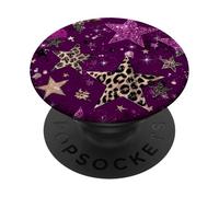 Leopard Star Y2K Style Estética Patrón Carcasa PopSockets PopGrip Adhesivo