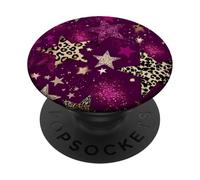 Leopard Star Y2K Style Estética Patrón Carcasa PopSockets PopGrip Adhesivo