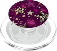 Leopard Star Y2K Style Estética Patrón Carcasa PopSockets PopGrip para MagSafe