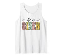 Leopard Western He Is Risen Easter Christian Jesus Text Camiseta sin Mangas