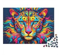 Leopardo Artístico Animal Colorido Puzzle de Papel 1000 Piezas Adultos Educativo Decoración Leopard Paper Puzzle 38x26cm/1000pcs