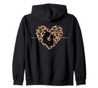 Leopardo Corazón Patrón Animal Salvaje Moda Sudadera con Capucha