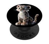 Leopardo de Las Nieves Panthera Uncia Gran Felino PopSockets PopGrip Adhesivo