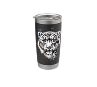 Leopardo de las Nieves Panthera Uncia Gran Felino Vaso térmico de acero inoxidable de doble pared