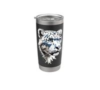 Leopardo de las Nieves Panthera Uncia Gran Felino Vaso térmico de acero inoxidable de doble pared
