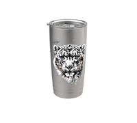 Leopardo de las Nieves Panthera Uncia Gran Felino Vaso térmico de acero inoxidable de doble pared