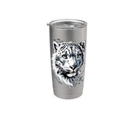 Leopardo de las Nieves Panthera Uncia Gran Felino Vaso térmico de acero inoxidable de doble pared
