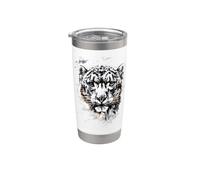 Leopardo de las Nieves Panthera Uncia Gran Felino Vaso térmico de acero inoxidable de doble pared