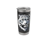 Leopardo de las Nieves Panthera Uncia Gran Felino Vaso térmico de acero inoxidable de doble pared