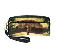 Leopardo Divertido, Bolsa de Maquillaje Bolsa de cosméticos Bolsa de Aseo de Viaje portátil Estuche de Cuero para Mujeres y niñas