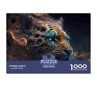 Leopardo Fantasía Arte Puzzle de 1000 Piezas Papel Puzzle para Adultos Relajación Decoración 70x50cm/1000pcs