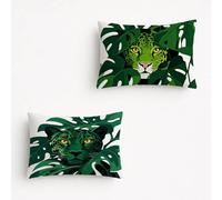 Leopardo Funda Cojin 80 x 60cm, Fundas Cojines 60x80 Decoration Sofa Cama, Funda Almohada Verde Tema 4 Pack con Cremallera Invisible para Exterior Oficina Sofá Home Decoration YCBZ-0602