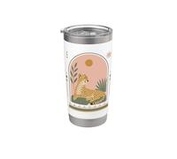 Leopardo Guepardo Boho Safari Selva Wildcat Animal Vaso térmico de acero inoxidable de doble pared