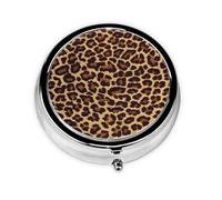 Leopardo guepardo fresco, Pastillero, Pastillero redondo Pequeño contenedor de pastillas Organizador de pastillas de viaje