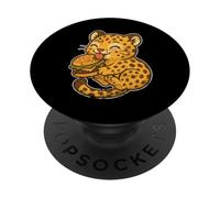 Leopardo Hamburguesa Felicidad De PopSockets PopGrip Adhesivo