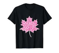 Leopardo Hoja De Arce Árbol Otoño Hojas Temporada Mujeres Niña Camiseta gráfica económica, Hombre, Negro, S