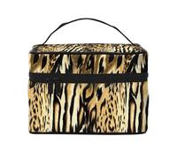 Leopardo León Piel de Tigre Piel Atigrado, Bolsa de Maquillaje Bolsa de cosméticos Bolsa de artículos de tocador de Viaje portátil Estuche para lápices Bolsa de artículos de tocador
