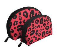 Leopardo León Tigre Animal Pri, Bolsa de Maquillaje de Concha, Monedero pequeño para Mujer, Bolsa de artículos de tocador, Bolsa de cosméticos, 2 Piezas