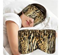 Leopardo León Tigre Piel Pelaje Atigrado, Antifaz para dormir, ideal para el hogar, viajes y trabajo por turnos. Cubre completamente los ojos y bloquea la luz.