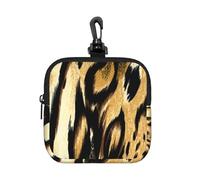 Leopardo León Tigre Piel Pelaje Atigrado,Bolsa de Almacenamiento Cuadrada con Cremallera, Monedero de Neopreno, Carteras pequeñas, Monedero pequeño, Monedero