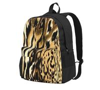 Leopardo León Tigre Piel Pelaje Atigrado,Mochila con bolsillos, mochila informal para el día a día, resistente al agua, ideal para la escuela, viajes