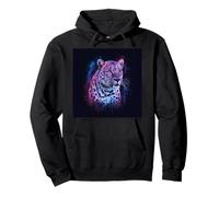 Leopardo majestuoso con un aspecto mágico Sudadera con Capucha