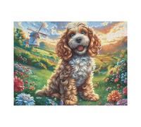 Leopardo mar de Flores Rompecabezas 500 Piezas Cartón para Parejas Actividad Tiempo Libre Terapia Relajación Decoración Salón Regalo Sorpresa 500 PCS/52×38cm