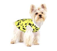Leopardo Negro Amarillo,Camiseta de algodón sin Mangas para Mascotas, Chaleco Transpirable, Suave y elástico para Cachorros,S