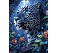 Leopardo Negro con Colores Cósmicos Rompecabezas 1000 Piezas Cartón Grueso para Parejas Mascota de Vida Silvestre para Enmarcar Decoración Mural Pieza De Colección Original 1000 PCS