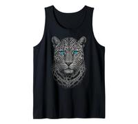 Leopardo Negro Ojos Azules Felino Salvaje Místico Regalo Camiseta sin Mangas