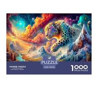 Leopardo Nevado Puzzle 1000 Piezas, Moderno DIY,Entretenimiento Creativo para Adultos Y Niños Mayores De 12 Años Imposible Rompecabezas - Obra De Arte 70x50cm/1000pcs