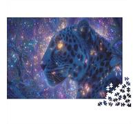 Leopardo Nocturno Puzzle de 1000 Piezas Papel para Adultos Bosque Luminoso Juego de Puzzle Relajación Decoración Hogar Regalo 52x38cm/1000pcs