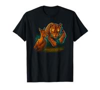 Leopardo persiguiendo ciervos, arte de la selva, amor gatos grandes Camiseta