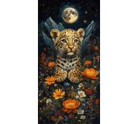 Leopardo Pintar por Numeros 100x200cm Pintura Acrilica Luna, k-3