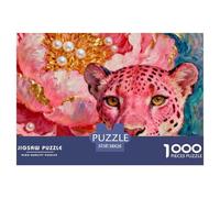 Leopardo Puzzle 1000 Piezas Animales - Colección Artística, Experiencia Zen En Casa, Packaging Cuidado, Póster, 38x26cm/1000pcs