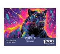 Leopardo Puzzle 1000 Piezas Animales, Diversión Rompecabezas De Bricolaje, Juego Familiar, Colección De Arte, para Adultos Y Niños A Partir De 12 Años 52x38cm/1000pcs