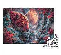 Leopardo Rojo en Bosque Iluminado por la Luna Puzzle 1000 Piezas Vida Silvestre - Rompecabezas, Desafiante, Adultos, Regalo, Juego Familiar, Decoración del Hogar 70x50cm/1000pcs