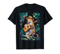 Leopardo Vintage Jugando Bingo Leopard Art Womens Leopard Camiseta gráfica económica, Hombre, Negro, XL