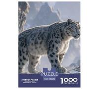 Leopardooo de Nieve 1000 Piezas Rompecabezas Juego De Familia Impresionante Vida Silvestre Puzzles Regalo para La Relajación para Regalos De Viaje, Presente 38x26cm/1000pcs