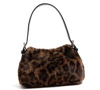 Leopards Fuzzy Handbag Wear Practical Everyday Use Fashionable Leopards Fuzzy Commuters Bag