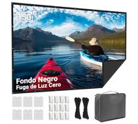 LEORFI Proyector de Pantalla de 150 Pulgadas para Exteriores, con Fondo Negro y Opaco, Pantalla portátil para proyectores de Interiores y Exteriores, Plegable 16:9, Lavable, Resistente a Las Arrugas