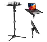 LEORFI Soporte Proyector: Laptop Tripode Ajustable en Altura (60-115 cm), Base Estable para Proyector Portátil con Placa Plegable, Capacidad de Peso 10KG, Ideal para Cine en Casa, DJ, Aula y Oficina
