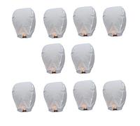 Leorx - Farolillos chinos "Kongming", de forma oval, que se lanzan al cielo para pedir deseos, ideal para bodas, decoración de Navidad (Set de 10 unidades)