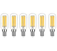 Leo's Light 6 Unidades 4W T25 LED Bombilla de Filamento, Retro Bombilla, Estilo de Edison，220-240V, E14, Luz Blanca Cálida 2700K, 4W LED Bombilla Sustituye a 40W bombilla incandescente (Clear)